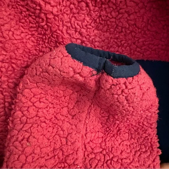 Eddie Bauer Hooded Sherpa Fleece Girls Zip Up Jacket Blue Pink Medium (10/12) - Picture 4 of 10